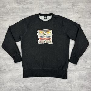 Oakley Men's Size L Large Gray Sunglass Print Crewneck Sweatshirt $80 #472572